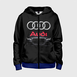 Толстовка на молнии детская AUDI, цвет: 3D-синий