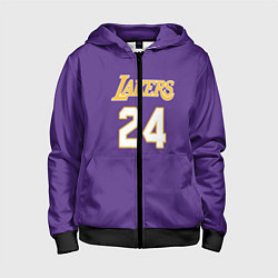 Толстовка на молнии детская Los Angeles Lakers Kobe Brya, цвет: 3D-черный