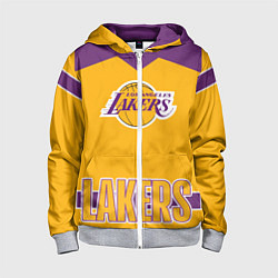 Толстовка на молнии детская Los Angeles Lakers, цвет: 3D-меланж