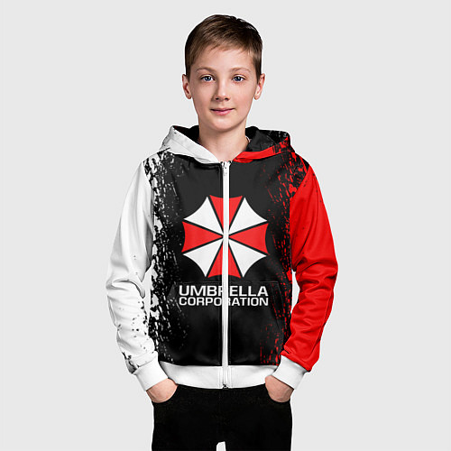 Детская толстовка на молнии UMBRELLA CORP / 3D-Белый – фото 3