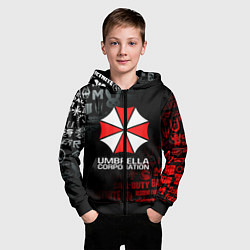 Толстовка на молнии детская RESIDENT EVIL UMBRELLA CORP, цвет: 3D-черный — фото 2