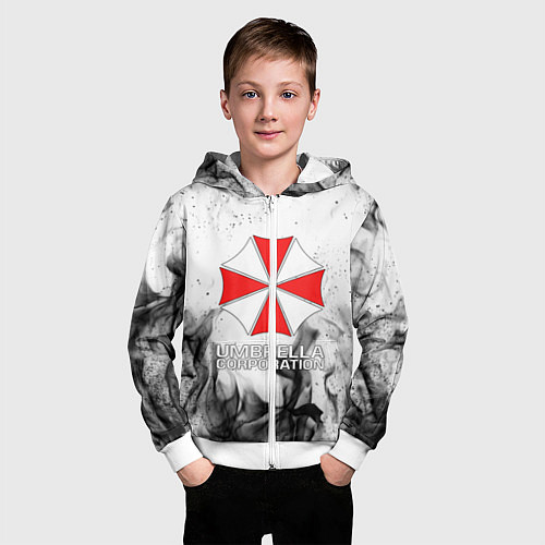 Детская толстовка на молнии UMBRELLA CORP / 3D-Белый – фото 3