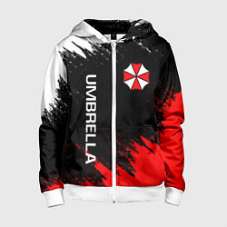 Толстовка на молнии детская UMBRELLA CORP, цвет: 3D-белый