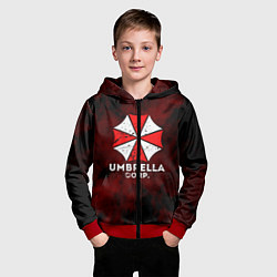 Толстовка на молнии детская UMBRELLA CORP, цвет: 3D-красный — фото 2