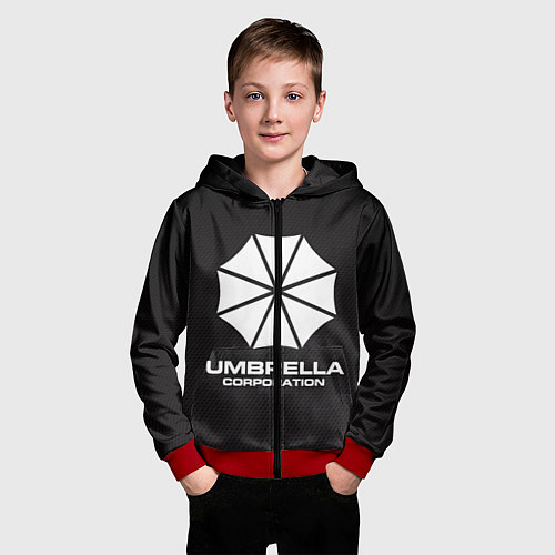 Детская толстовка на молнии Umbrella Corporation / 3D-Красный – фото 3