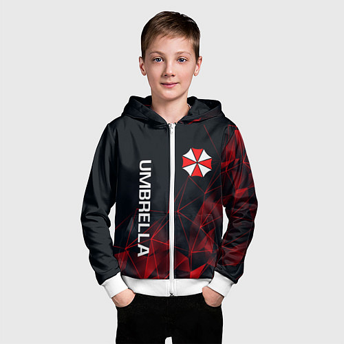 Детская толстовка на молнии UMBRELLA CORP / 3D-Белый – фото 3