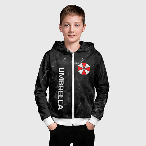 Детская толстовка на молнии UMBRELLA CORP / 3D-Белый – фото 3