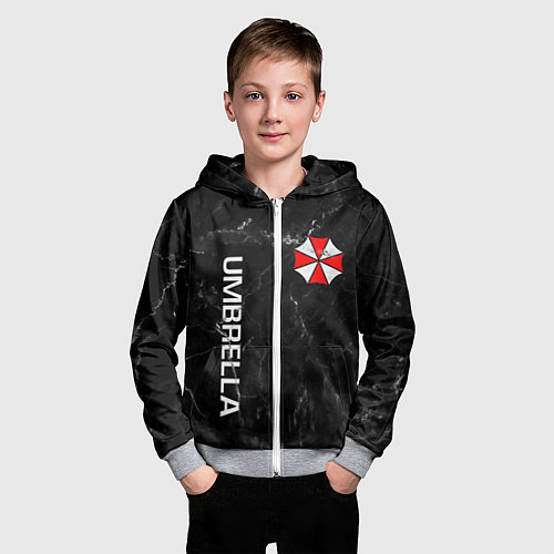 Детская толстовка на молнии UMBRELLA CORP / 3D-Меланж – фото 3