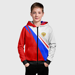 Толстовка на молнии детская Россия, цвет: 3D-черный — фото 2