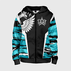 Толстовка на молнии детская ВВС России Камуфляж, цвет: 3D-черный