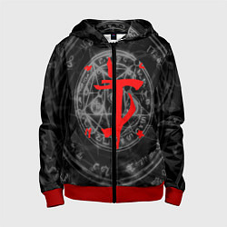 Толстовка на молнии детская DOOM, цвет: 3D-красный