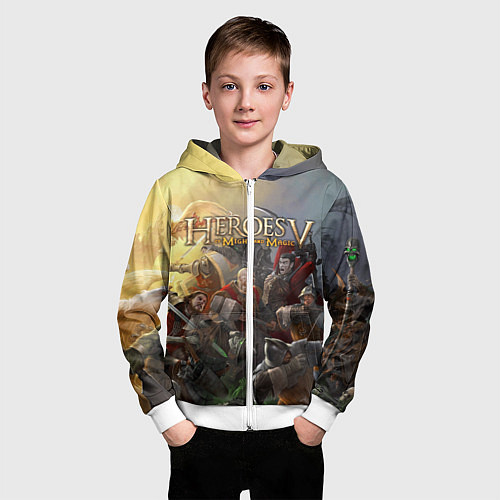 Детская толстовка на молнии Heroes of Might and Magic / 3D-Белый – фото 3