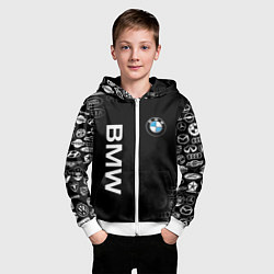 Толстовка на молнии детская BMW, цвет: 3D-белый — фото 2