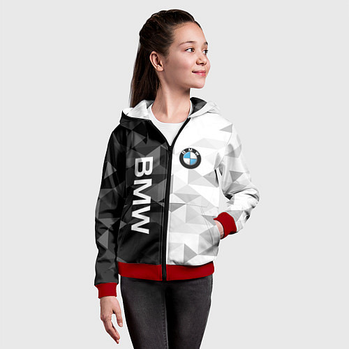 Детская толстовка на молнии BMW / 3D-Красный – фото 4