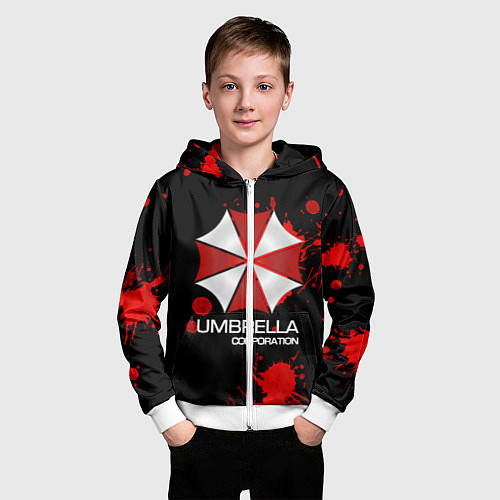 Детская толстовка на молнии UMBRELLA CORP / 3D-Белый – фото 3