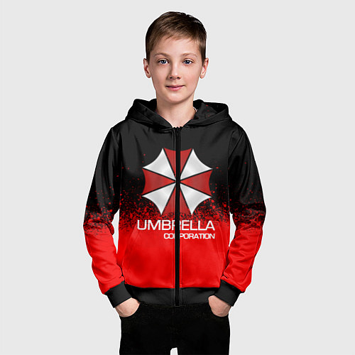 Детская толстовка на молнии UMBRELLA CORP / 3D-Черный – фото 3