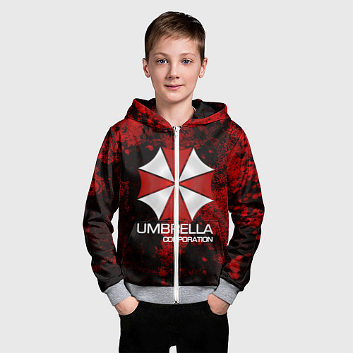 Детская толстовка на молнии UMBRELLA CORP / 3D-Меланж – фото 3