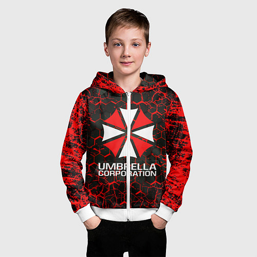 Детская толстовка на молнии UMBRELLA CORPORATION / 3D-Белый – фото 3