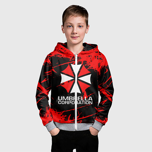 Детская толстовка на молнии UMBRELLA CORPORATION / 3D-Меланж – фото 3