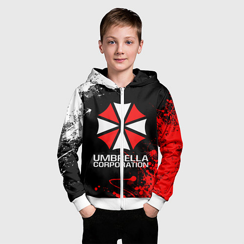 Детская толстовка на молнии UMBRELLA CORPORATION / 3D-Белый – фото 3