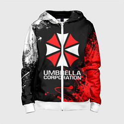 Толстовка на молнии детская UMBRELLA CORPORATION, цвет: 3D-белый