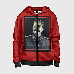 Толстовка на молнии детская Сталин, цвет: 3D-черный