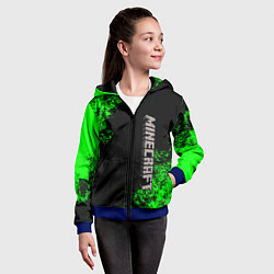 Толстовка на молнии детская MINECRAFT, цвет: 3D-синий — фото 2