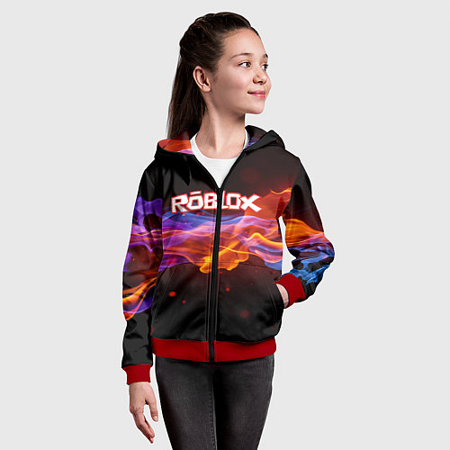 Детская толстовка на молнии ROBLOX / 3D-Красный – фото 4