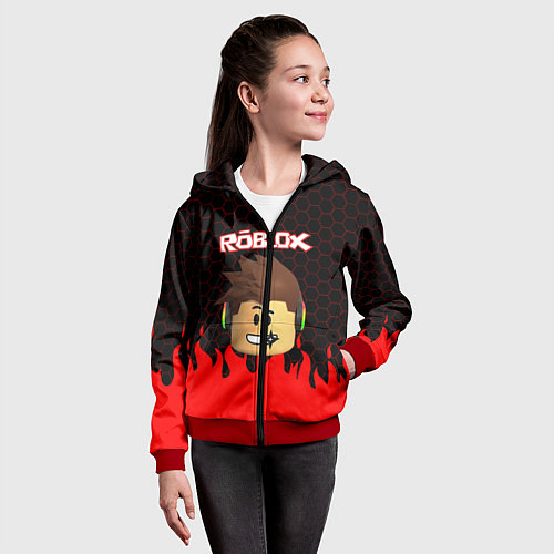 Детская толстовка на молнии ROBLOX / 3D-Красный – фото 4