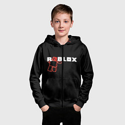 Толстовка на молнии детская Роблокс Roblox, цвет: 3D-черный — фото 2
