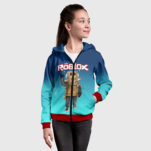 Детская толстовка на молнии ROBLOX / 3D-Красный – фото 4