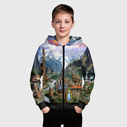 Толстовка на молнии детская HEROES, цвет: 3D-черный — фото 2