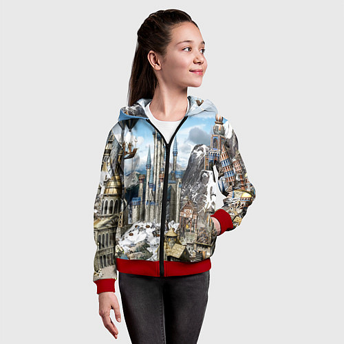 Детская толстовка на молнии HEROES / 3D-Красный – фото 4