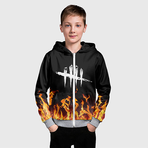 Детская толстовка на молнии DEAD BY DAYLIGHT / 3D-Меланж – фото 3