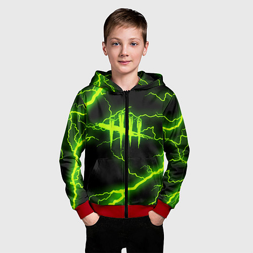 Детская толстовка на молнии DEAD BY DAYLIGHT / 3D-Красный – фото 3