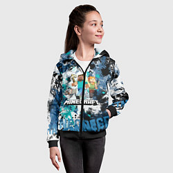 Толстовка на молнии детская Minecraft Майнкрафт, цвет: 3D-черный — фото 2