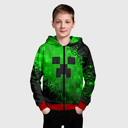 Толстовка на молнии детская MINECRAFT, цвет: 3D-красный — фото 2