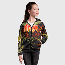 Толстовка на молнии детская Ария, цвет: 3D-черный — фото 2