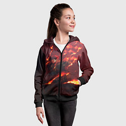 Толстовка на молнии детская Танджиро Камадо, цвет: 3D-черный — фото 2