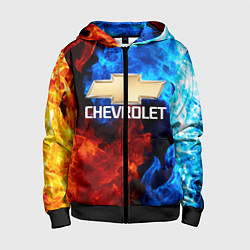 Толстовка на молнии детская CHEVROLET, цвет: 3D-черный