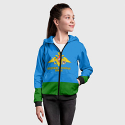 Толстовка на молнии детская Воздушно - десантные войска, цвет: 3D-черный — фото 2