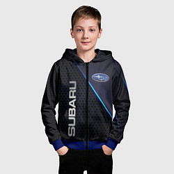 Толстовка на молнии детская SUBARU, цвет: 3D-синий — фото 2