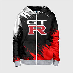 Толстовка на молнии детская NISSAN GTR, цвет: 3D-меланж