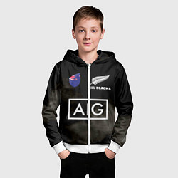 Толстовка на молнии детская ALL BLACKS, цвет: 3D-белый — фото 2