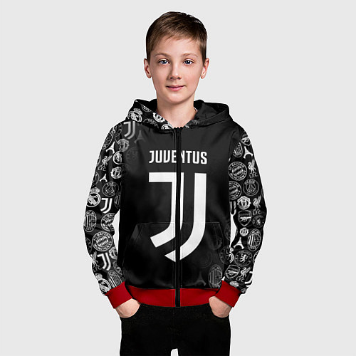 Детская толстовка на молнии JUVENTUS / 3D-Красный – фото 3