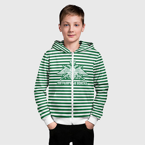 Детская толстовка на молнии Пограничные Войска / 3D-Белый – фото 3