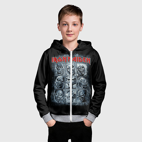 Детская толстовка на молнии Iron Maiden / 3D-Меланж – фото 3