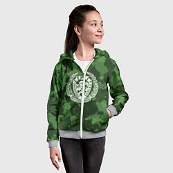 Толстовка на молнии детская Пограничные Войска, цвет: 3D-меланж — фото 2