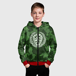 Толстовка на молнии детская Пограничные Войска, цвет: 3D-красный — фото 2