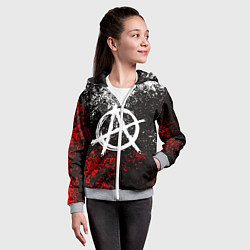 Толстовка на молнии детская АНАРХИЯ, цвет: 3D-меланж — фото 2